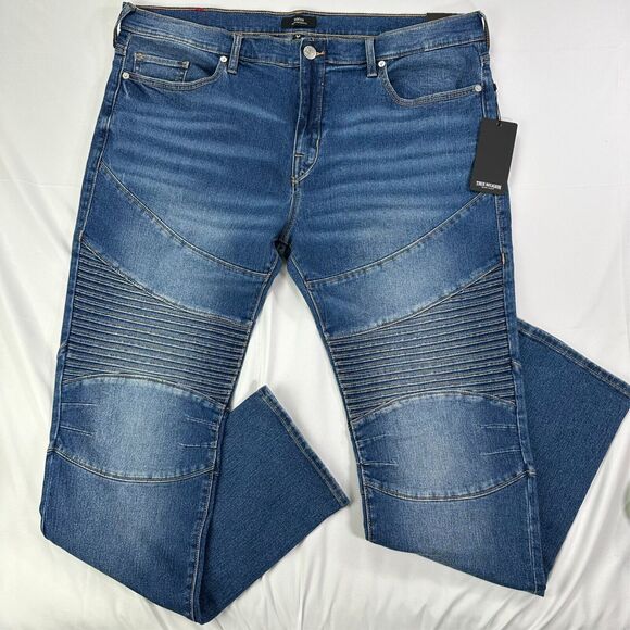 True Religion Rocco Moto Skinny Relaxed Jean Men Size 40x32 NWT - Picture 1 of 7